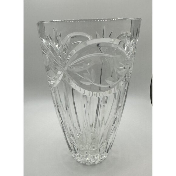 Gorham Cut Crystal Flower Etched Vase 7" Tall Elegant Display Piece - Picture 1 of 7
